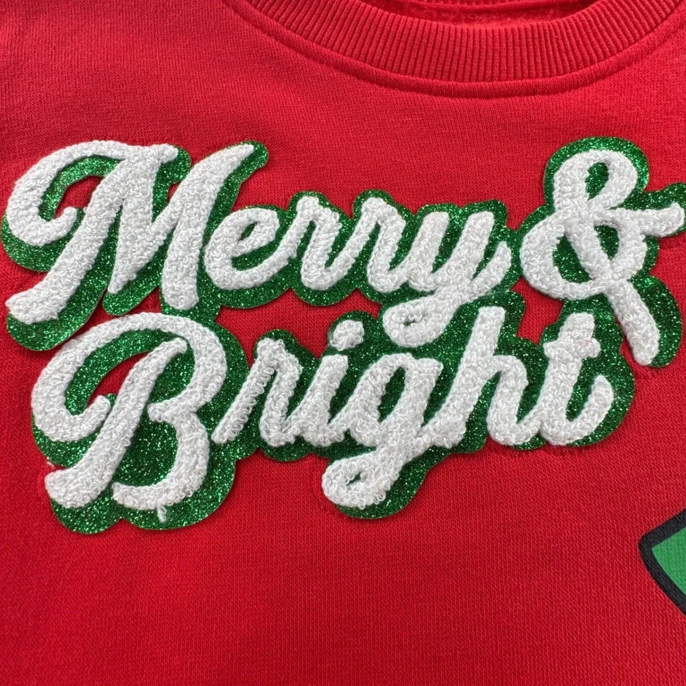 Hello Kitty Girls XS Red Christmas Sweatshirt Merry & Bright Holiday
